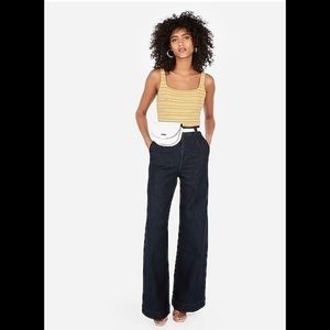 Essential Striped Square Neck Thong Bodysuit